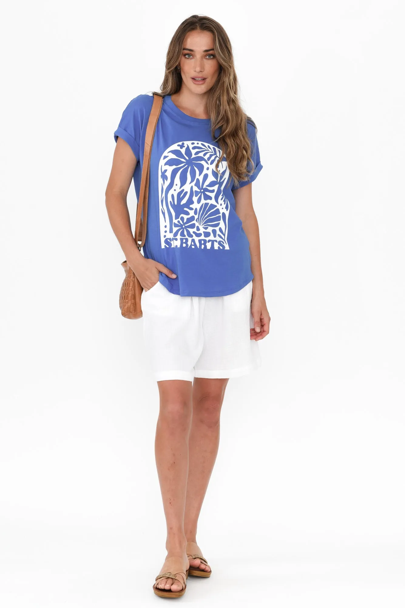 Hailey Blue St Barts Cotton Tee sold by Blue Bungalow product image thumbnail 2