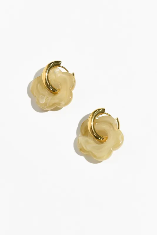 Rosalie Gold Flower Hoop Earrings sold by Blue Bungalow