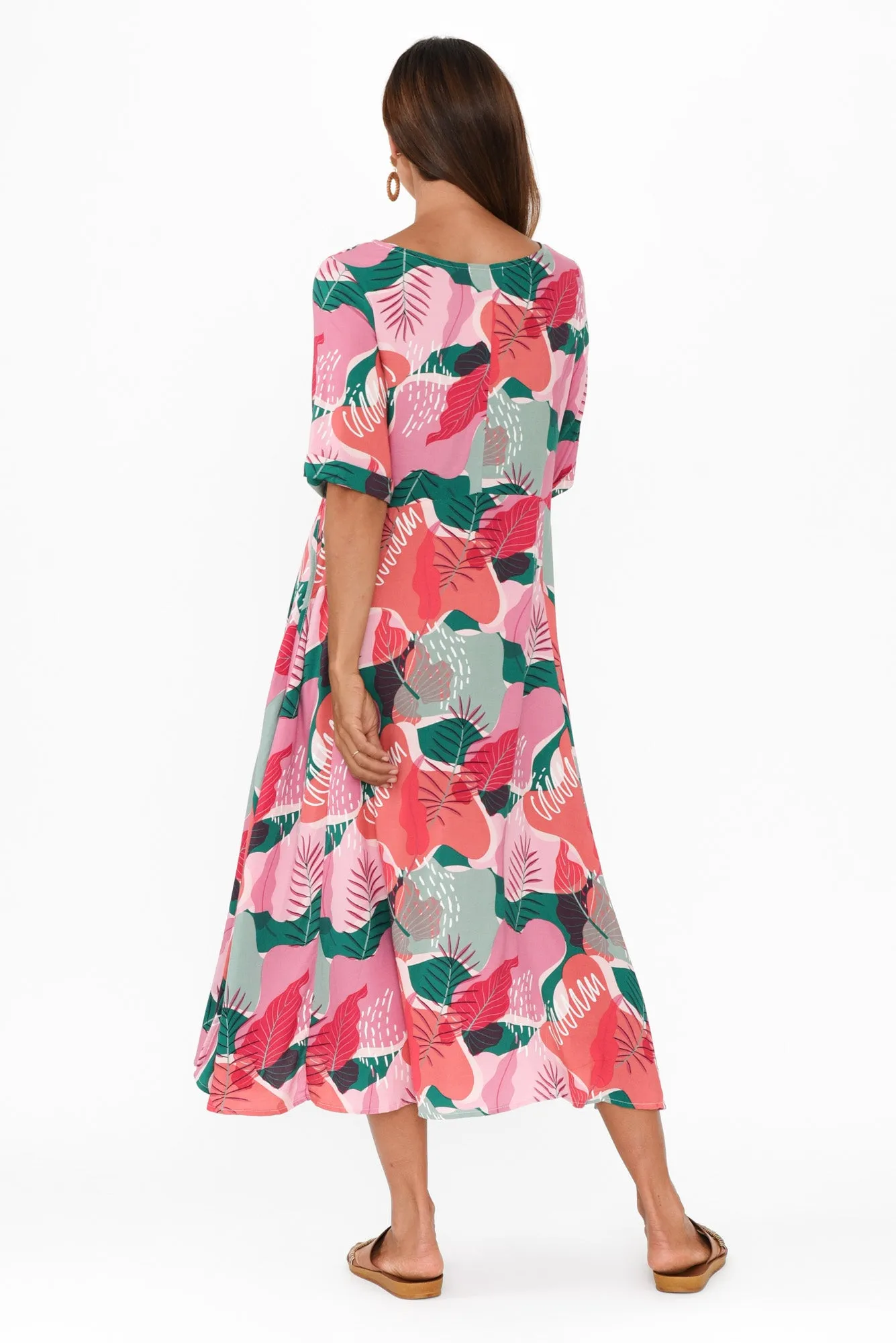 Sula Pink Leaf Pocket Dress sold by Blue Bungalow product image thumbnail 4