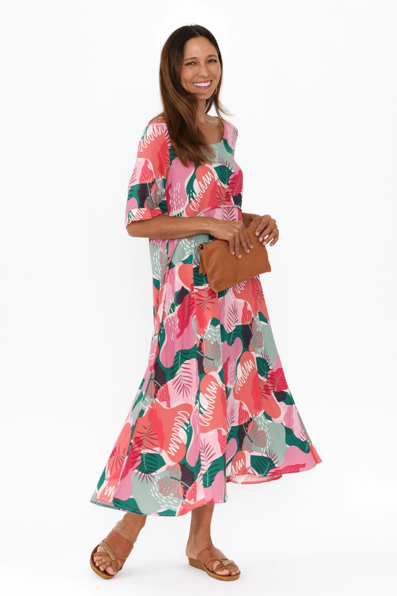 Sula Pink Leaf Pocket Dress sold by Blue Bungalow product image thumbnail 2