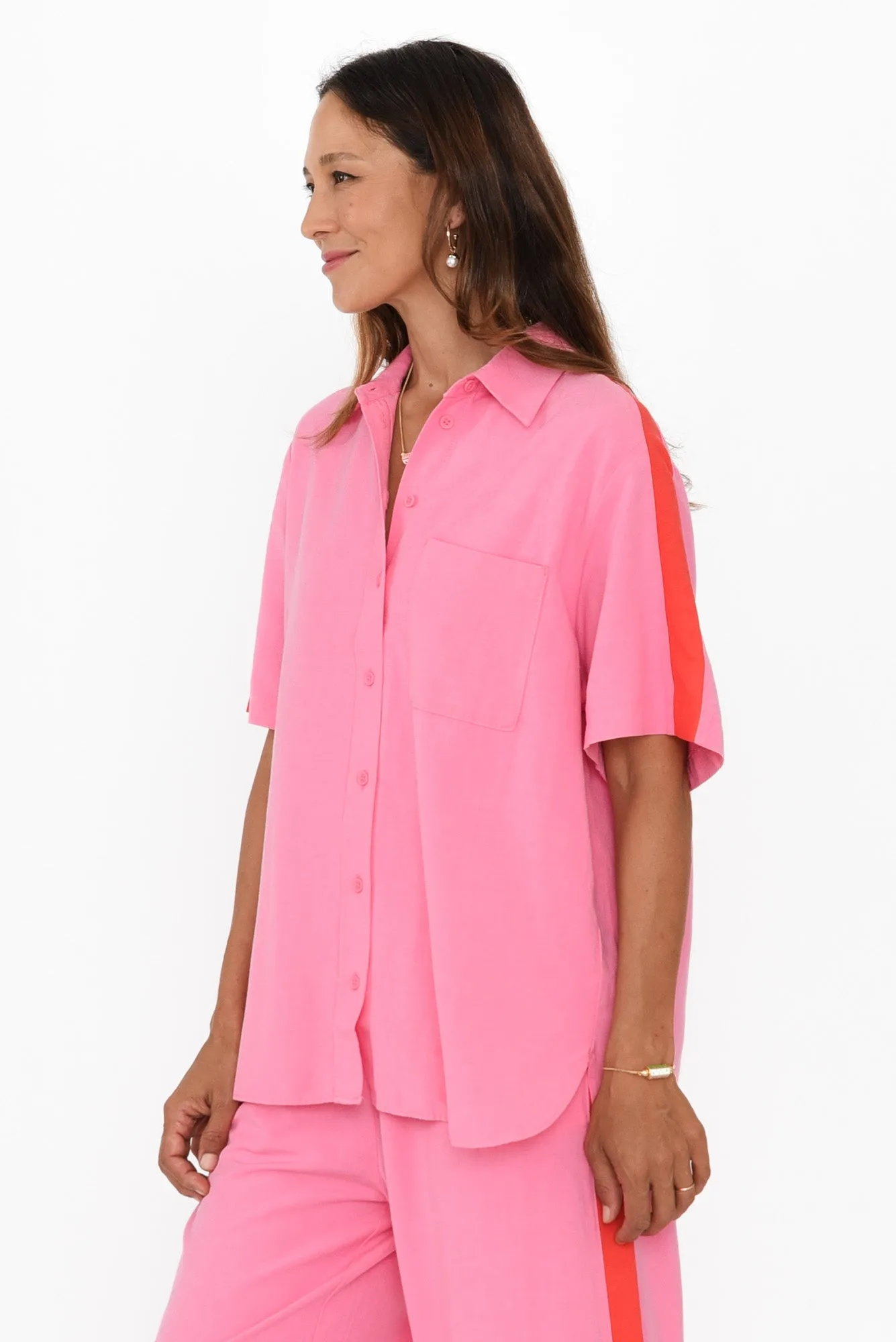 Francis Pink Stripe Pocket Shirt sold by Blue Bungalow product image thumbnail 3