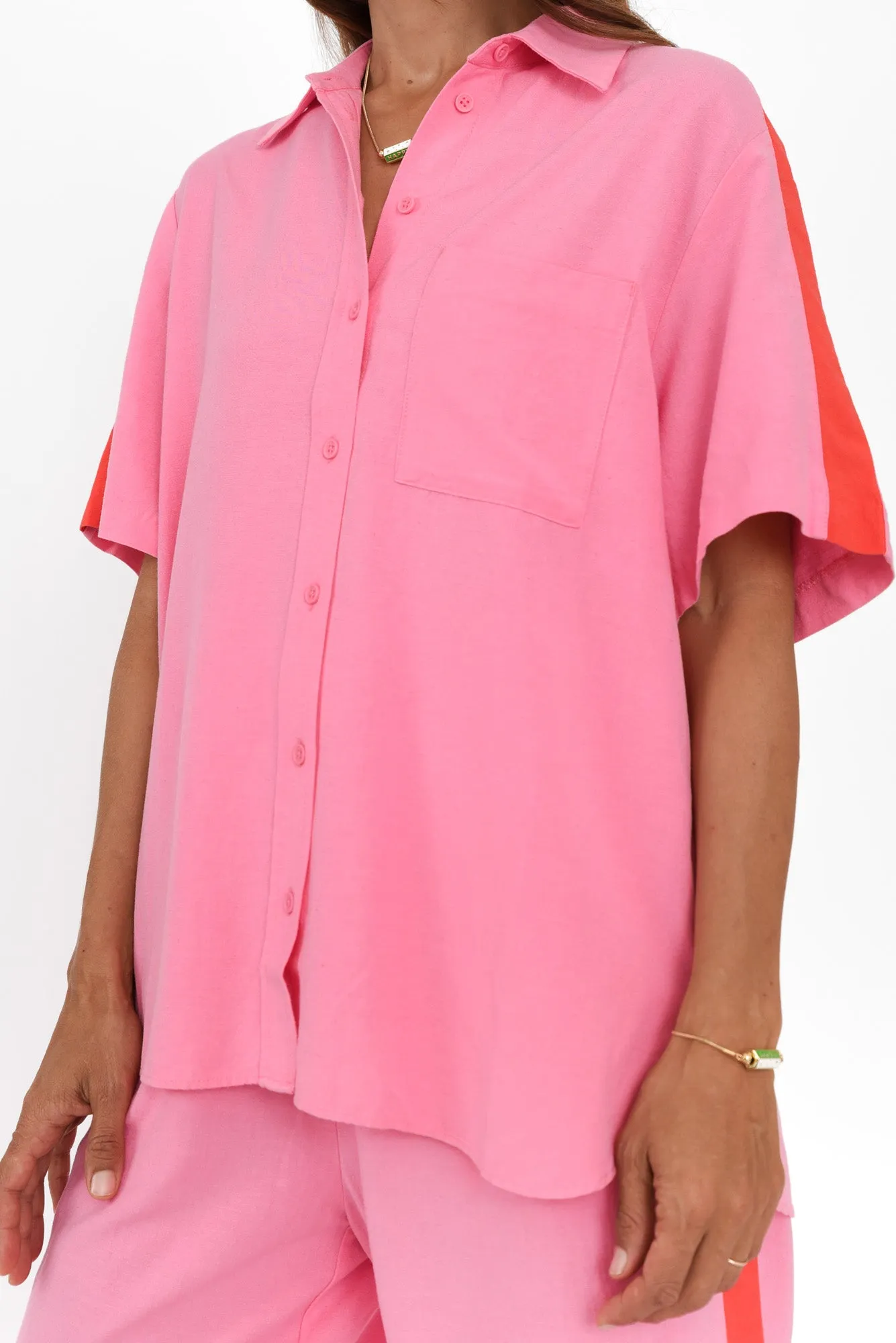 Francis Pink Stripe Pocket Shirt sold by Blue Bungalow product image thumbnail 5