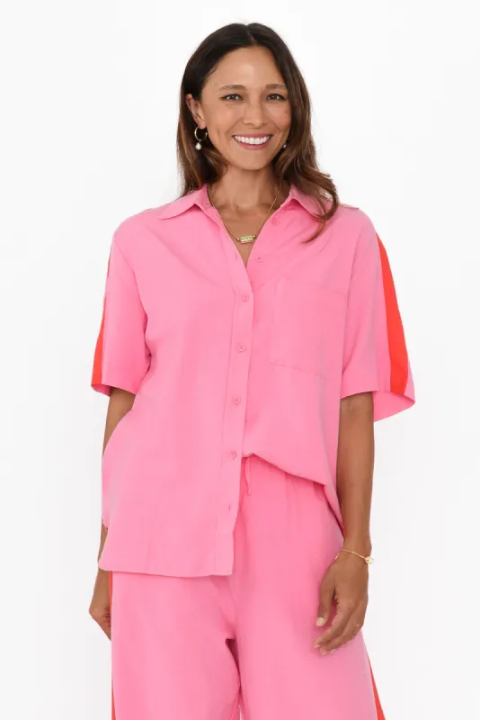 Francis Pink Stripe Pocket Shirt sold by Blue Bungalow