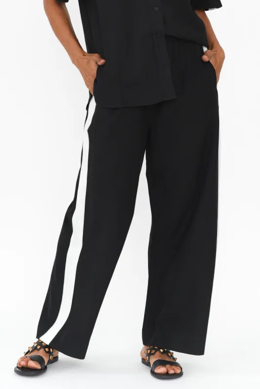 Francis Black Stripe Drawstring Pants sold by Blue Bungalow