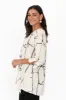 Dina Beige Geo Linen Cotton Top sold by Blue Bungalow