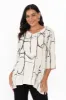 Dina Beige Geo Linen Cotton Top sold by Blue Bungalow