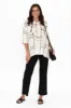 Dina Beige Geo Linen Cotton Top sold by Blue Bungalow