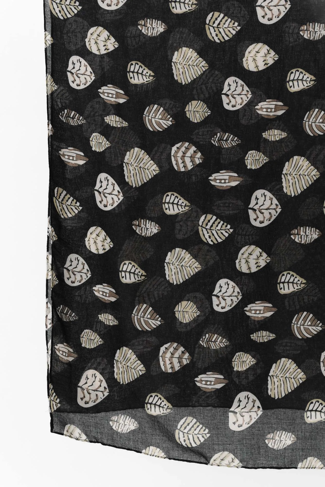 Monto Black Leaf Scarf sold by Blue Bungalow product image thumbnail 3