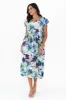 Suzette Blue Floral Midi Dress sold by Blue Bungalow