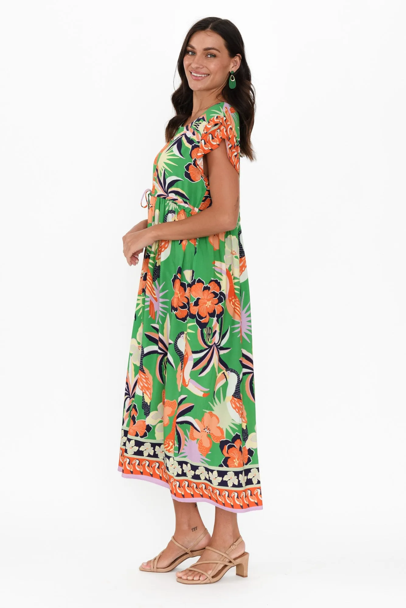 Suzette Green Tropical Midi Dress sold by Blue Bungalow product image thumbnail 3