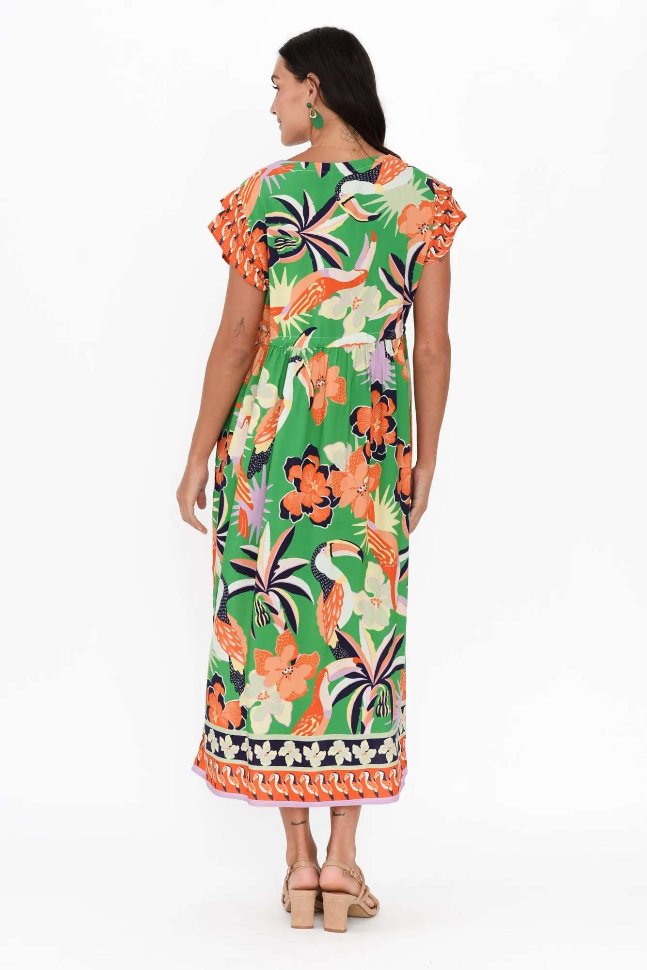 Suzette Green Tropical Midi Dress sold by Blue Bungalow product image thumbnail 4