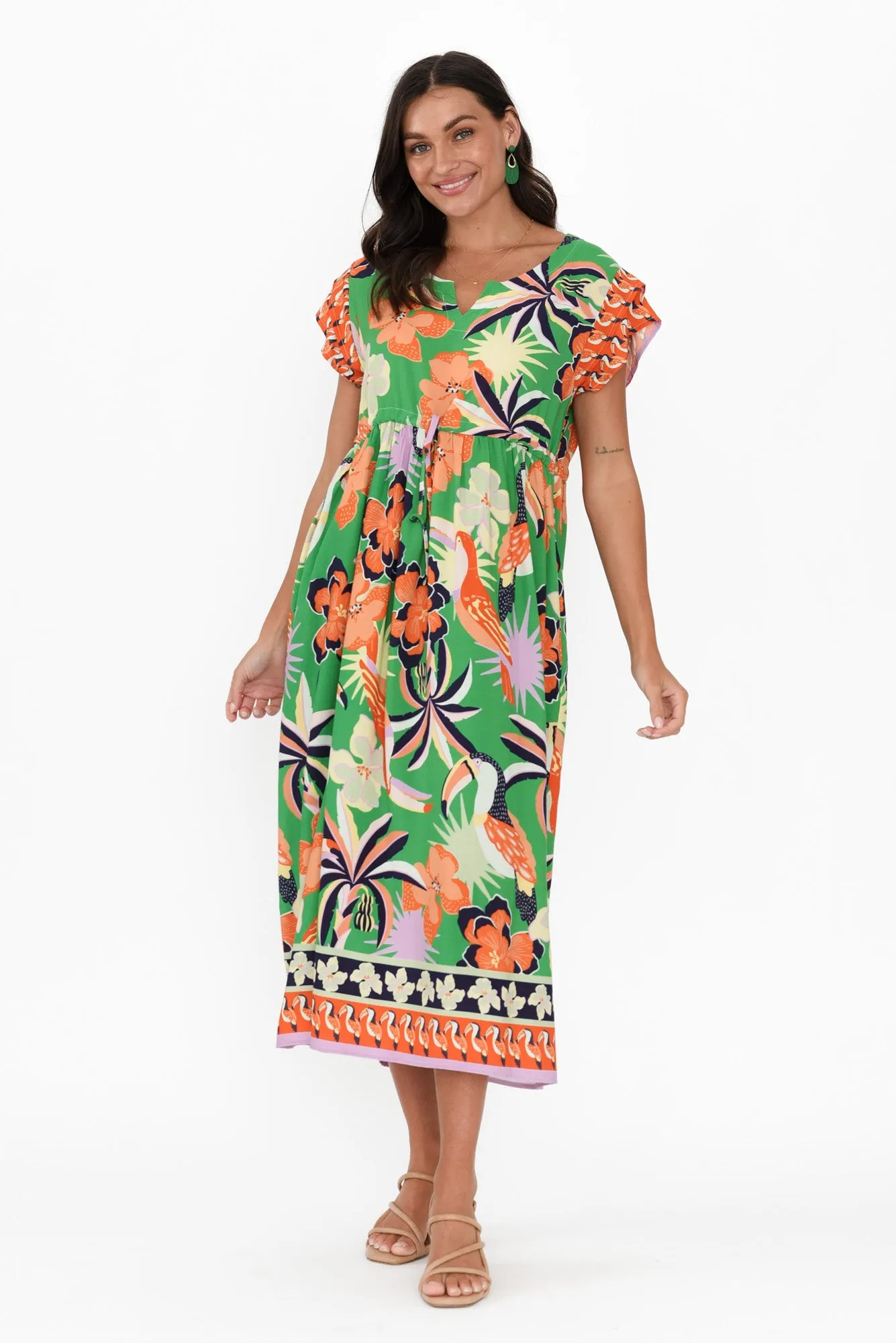 Suzette Green Tropical Midi Dress sold by Blue Bungalow product image thumbnail 2