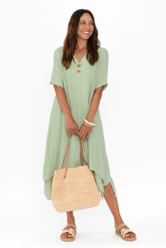 Nala Sage Layers Dress sold by Blue Bungalow
