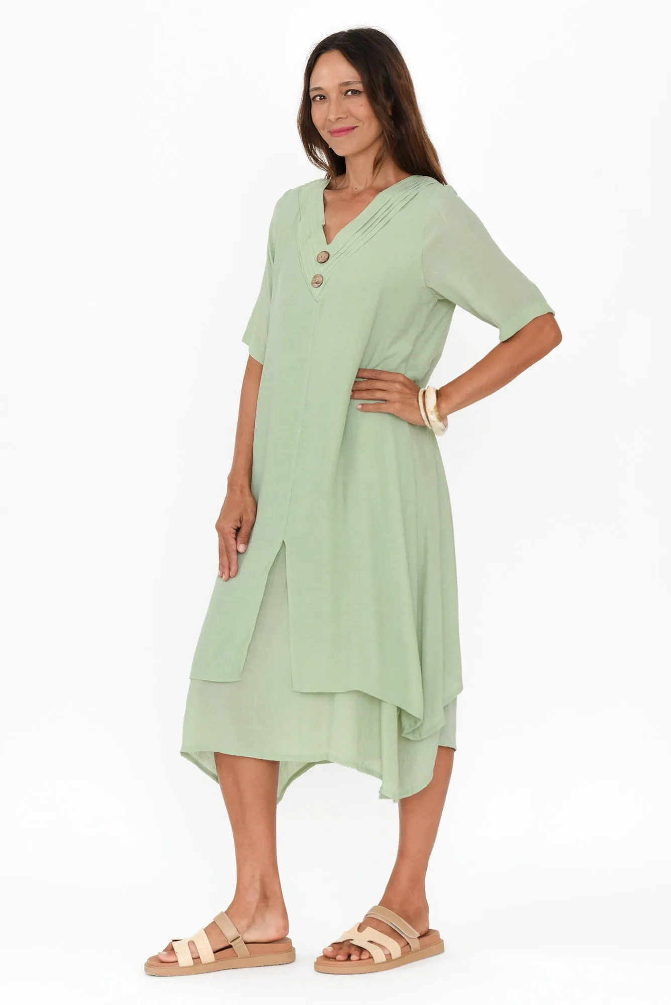 Nala Sage Layers Dress sold by Blue Bungalow product image thumbnail 3