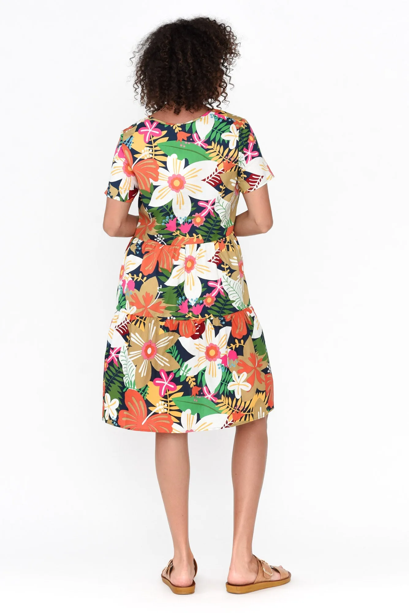 Kienna Navy Hibiscus Cotton Dress sold by Blue Bungalow product image thumbnail 5