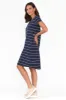 Mandy Navy Pinstripe Cotton Tee Dress sold by Blue Bungalow