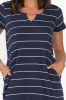 Mandy Navy Pinstripe Cotton Tee Dress sold by Blue Bungalow