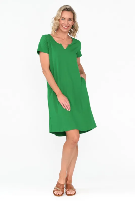 Mandy Green Cotton Tee Dress sold by Blue Bungalow