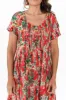 Hanoi Red Floral Cotton Blend Dress sold by Blue Bungalow