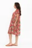 Hanoi Red Floral Cotton Blend Dress sold by Blue Bungalow