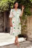 Catalina Cream Fruity Linen Blend Tie Dress sold by Blue Bungalow