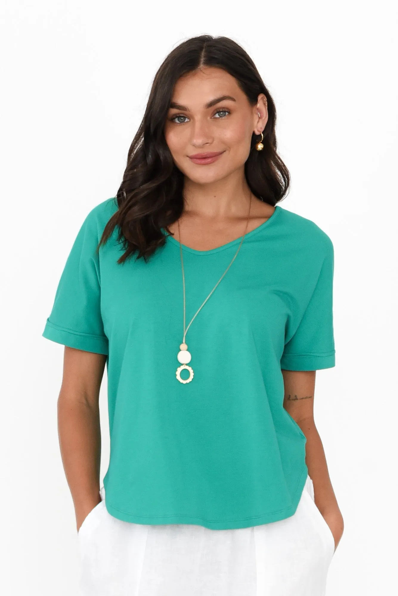 Toronto Green Cotton Tee sold by Blue Bungalow