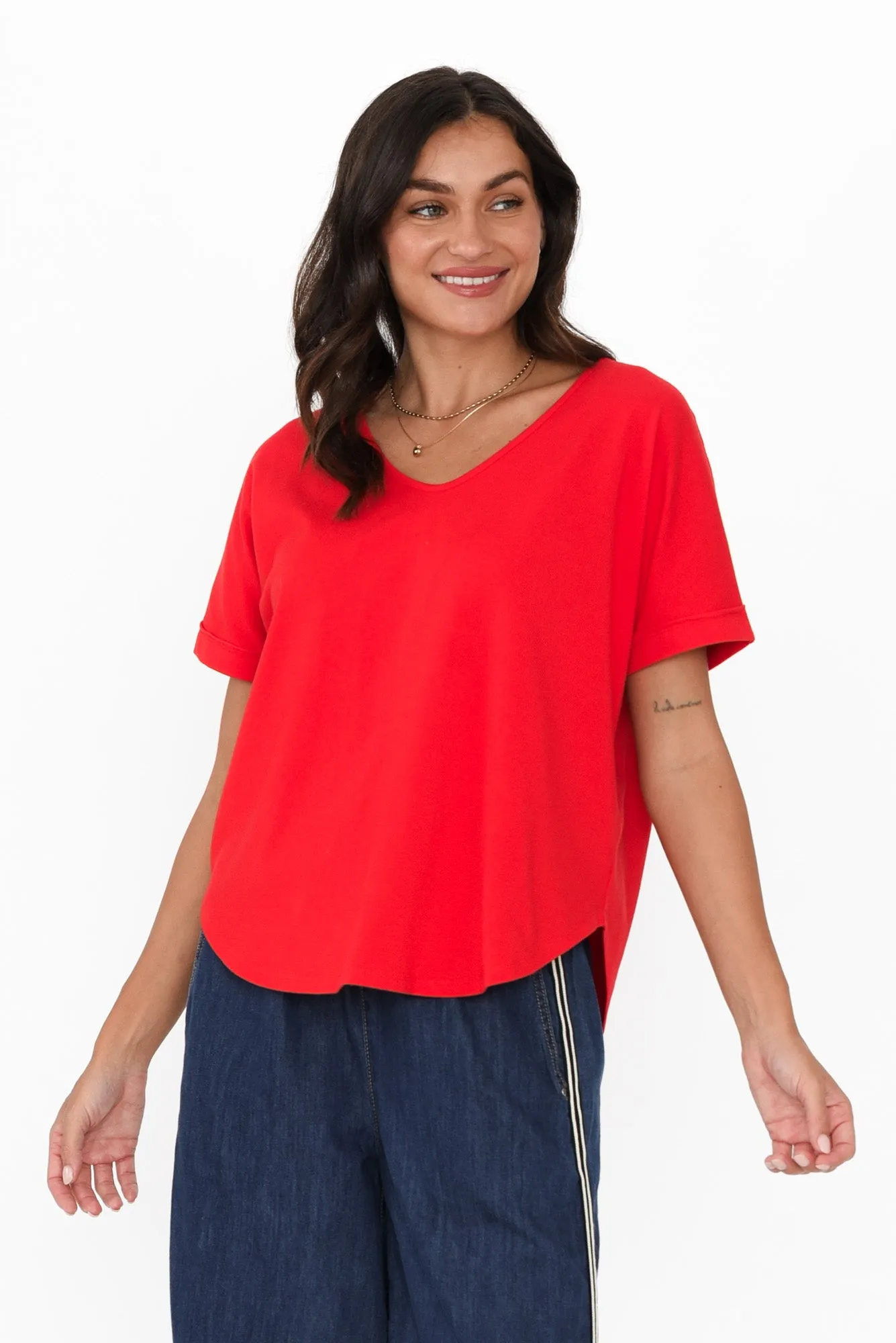Toronto Red Cotton Tee sold by Blue Bungalow