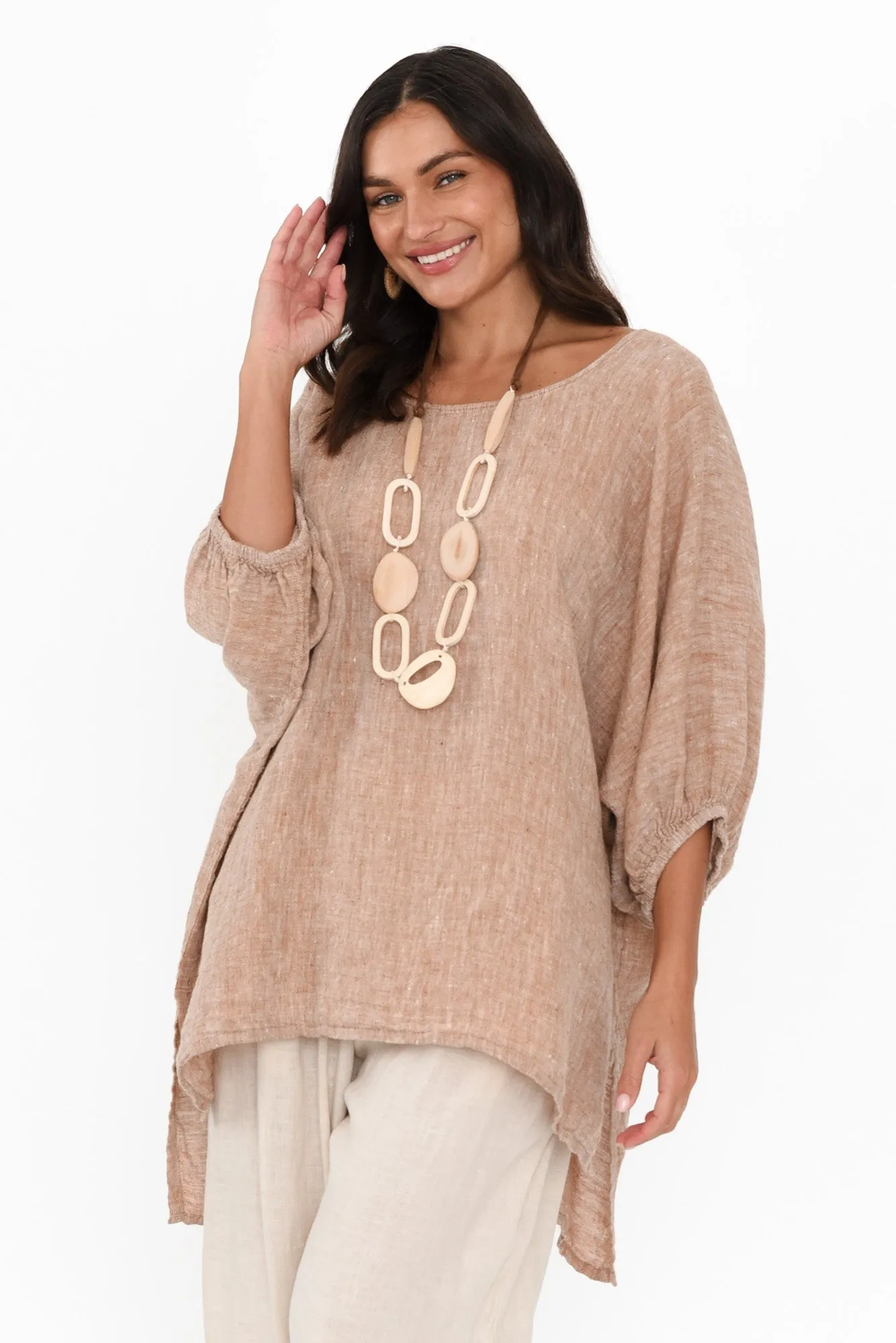Nassau Rust Linen Top sold by Blue Bungalow