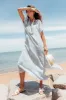 Galene Blue Linen Dress sold by Blue Bungalow