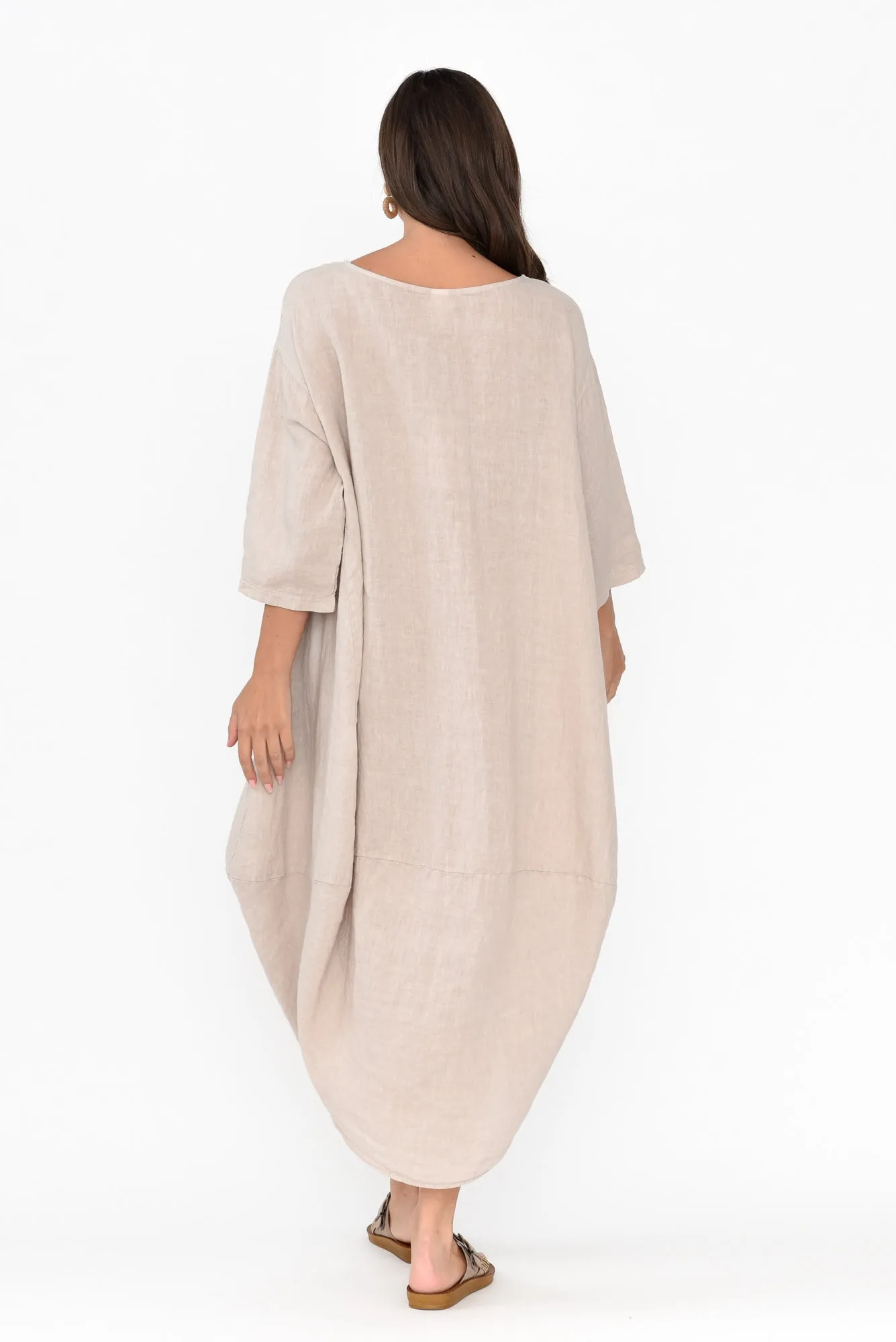Irina Natural Linen Dress sold by Blue Bungalow product image thumbnail 5