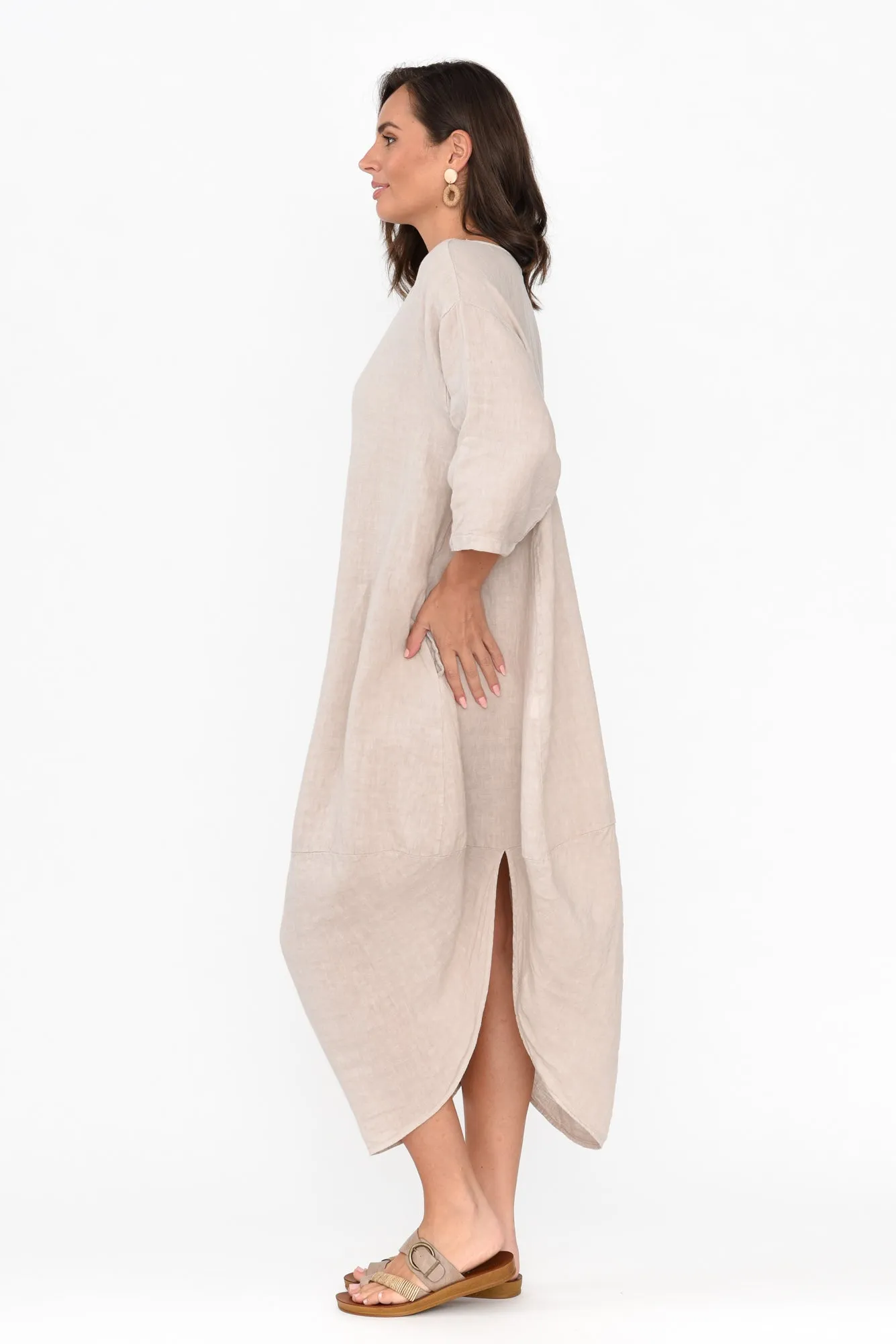 Irina Natural Linen Dress sold by Blue Bungalow product image thumbnail 4