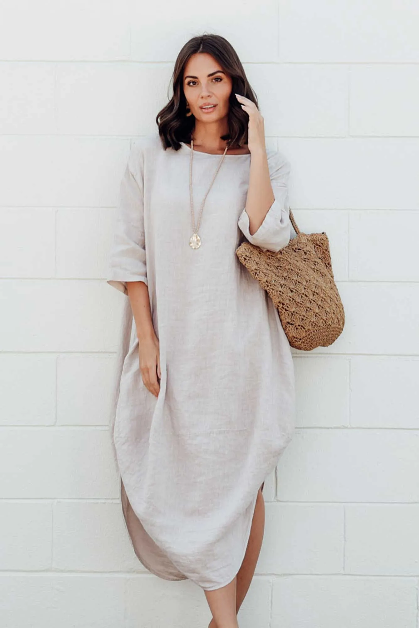 Irina Natural Linen Dress sold by Blue Bungalow product image thumbnail 2