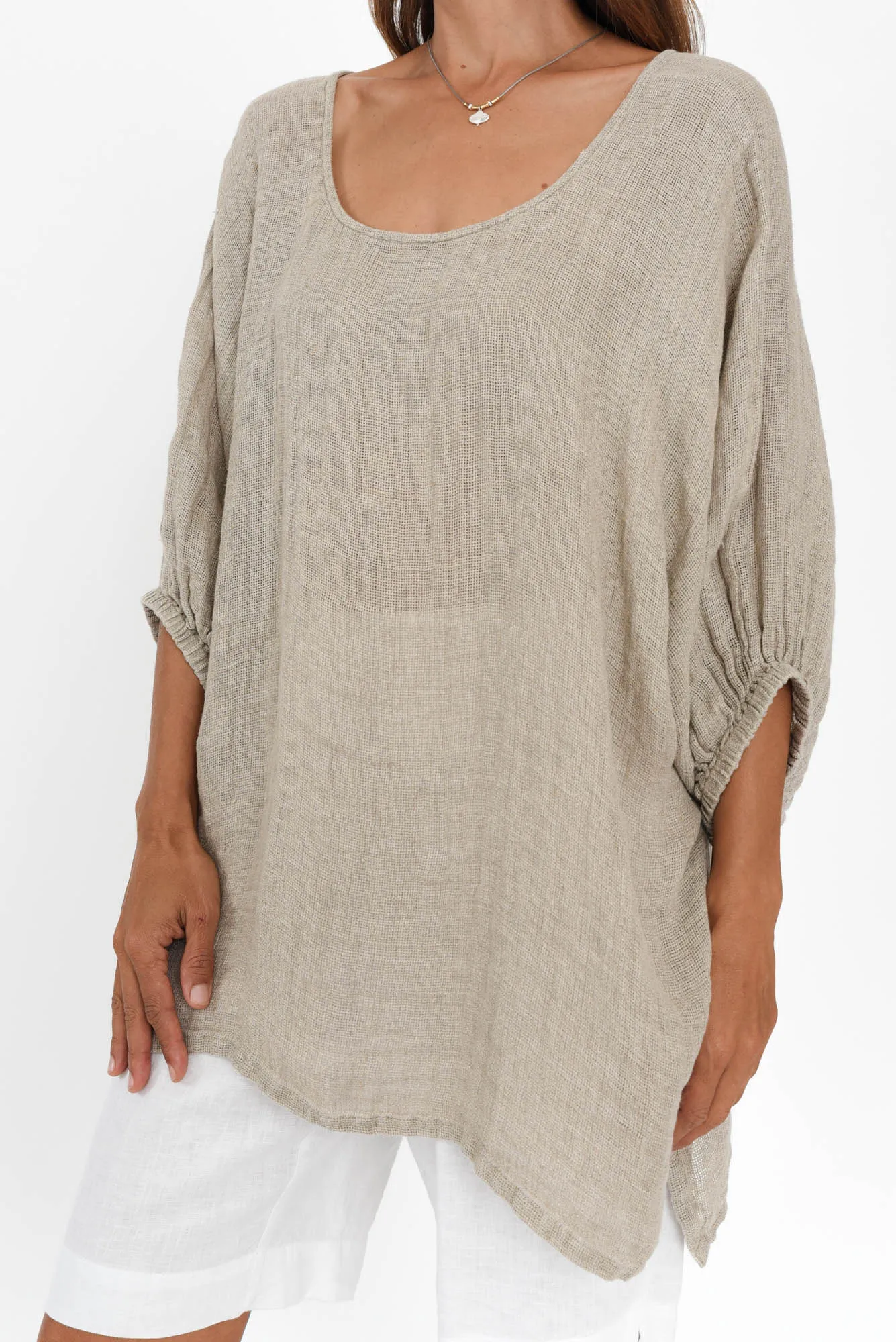 Nassau Natural Linen Top sold by Blue Bungalow product image thumbnail 5