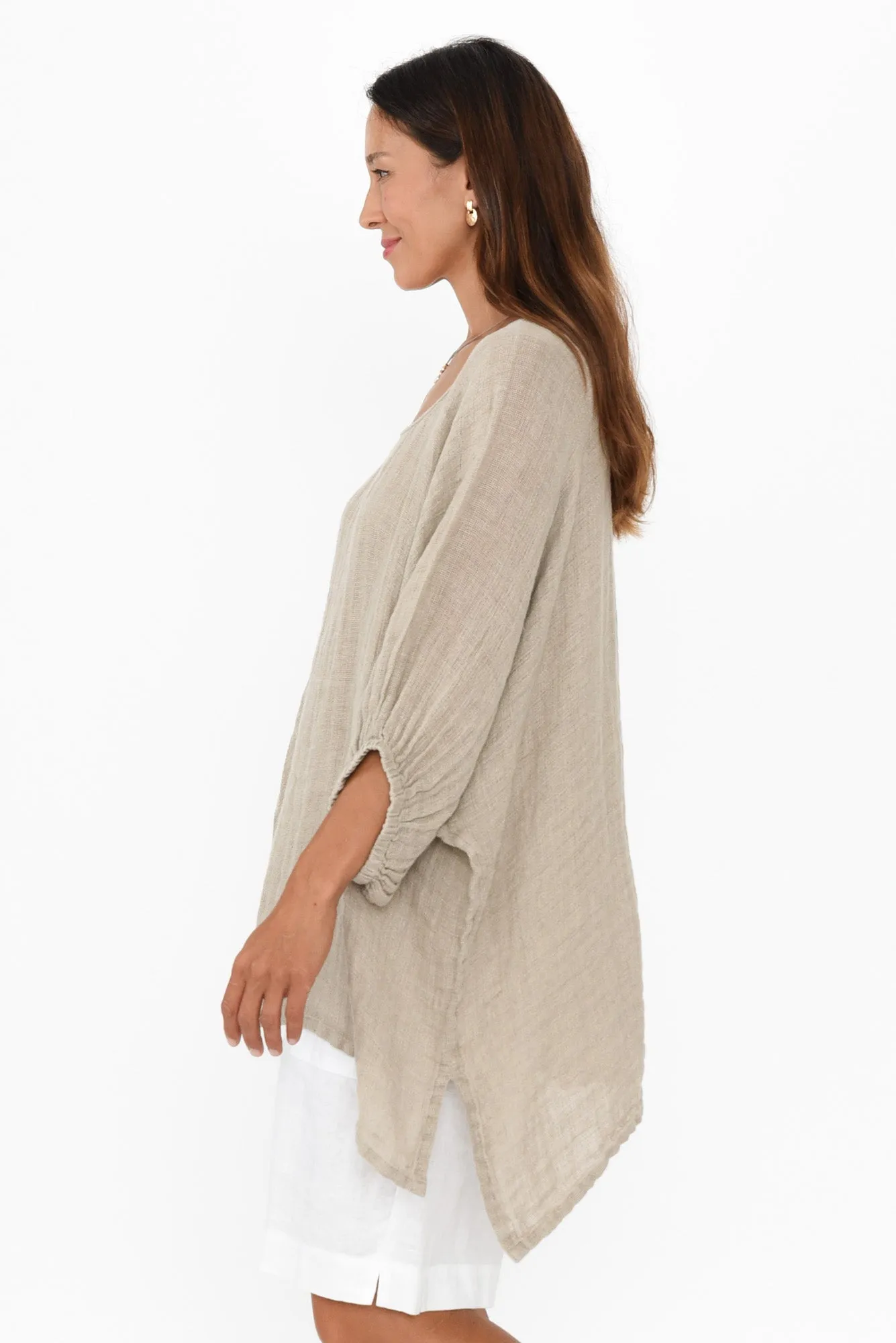 Nassau Natural Linen Top sold by Blue Bungalow product image thumbnail 3