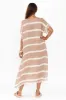 Galene Rust Stripe Linen Dress sold by Blue Bungalow