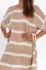 Galene Rust Stripe Linen Dress sold by Blue Bungalow