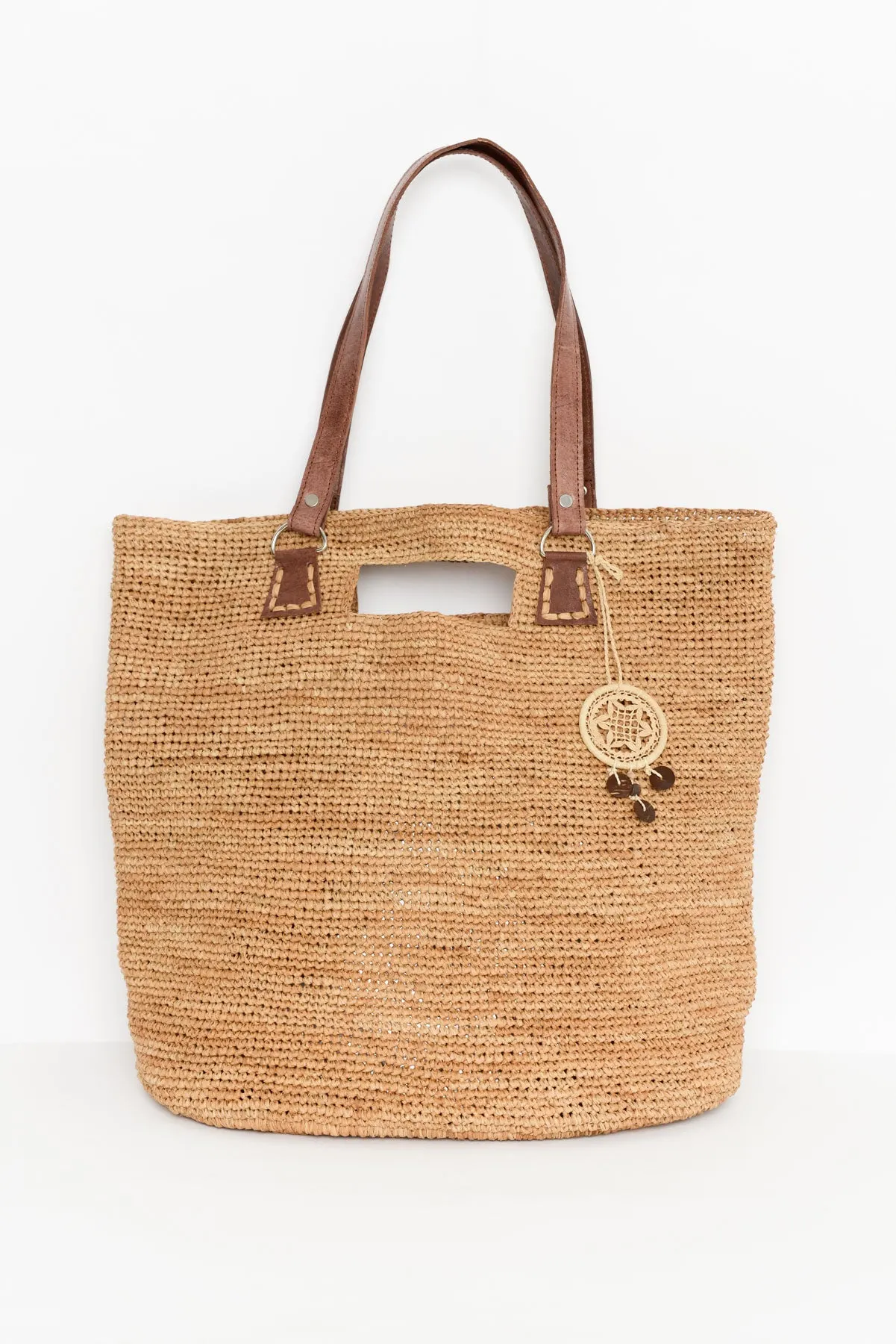 Soa Natural Raffia Shoulder Bag sold by Blue Bungalow