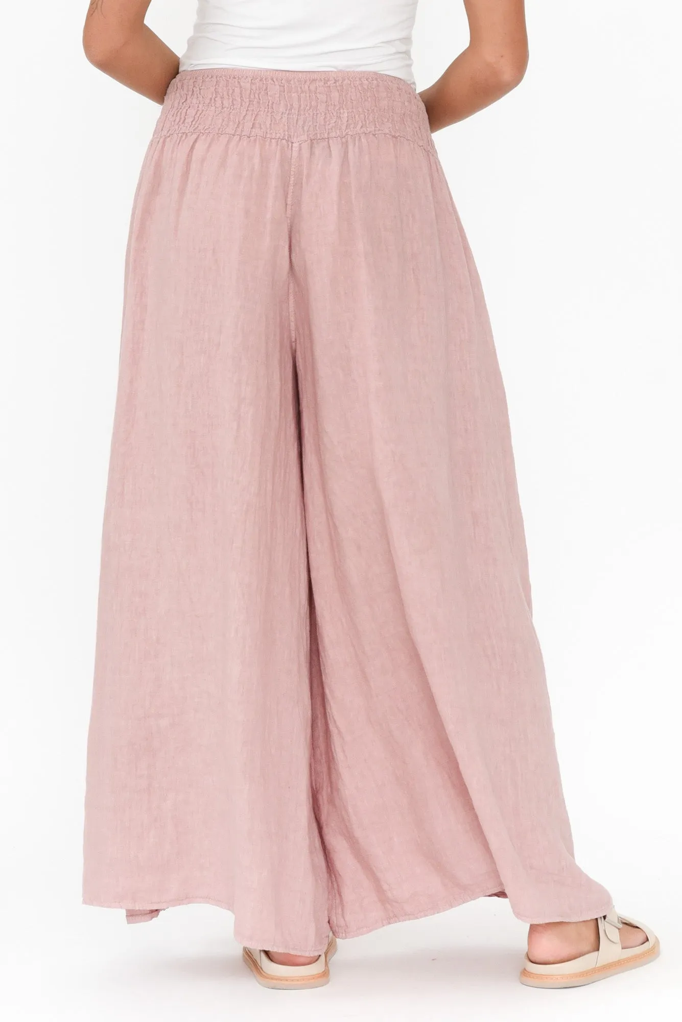 Rumi Blush Wide Leg Linen Pants sold by Blue Bungalow product image thumbnail 4