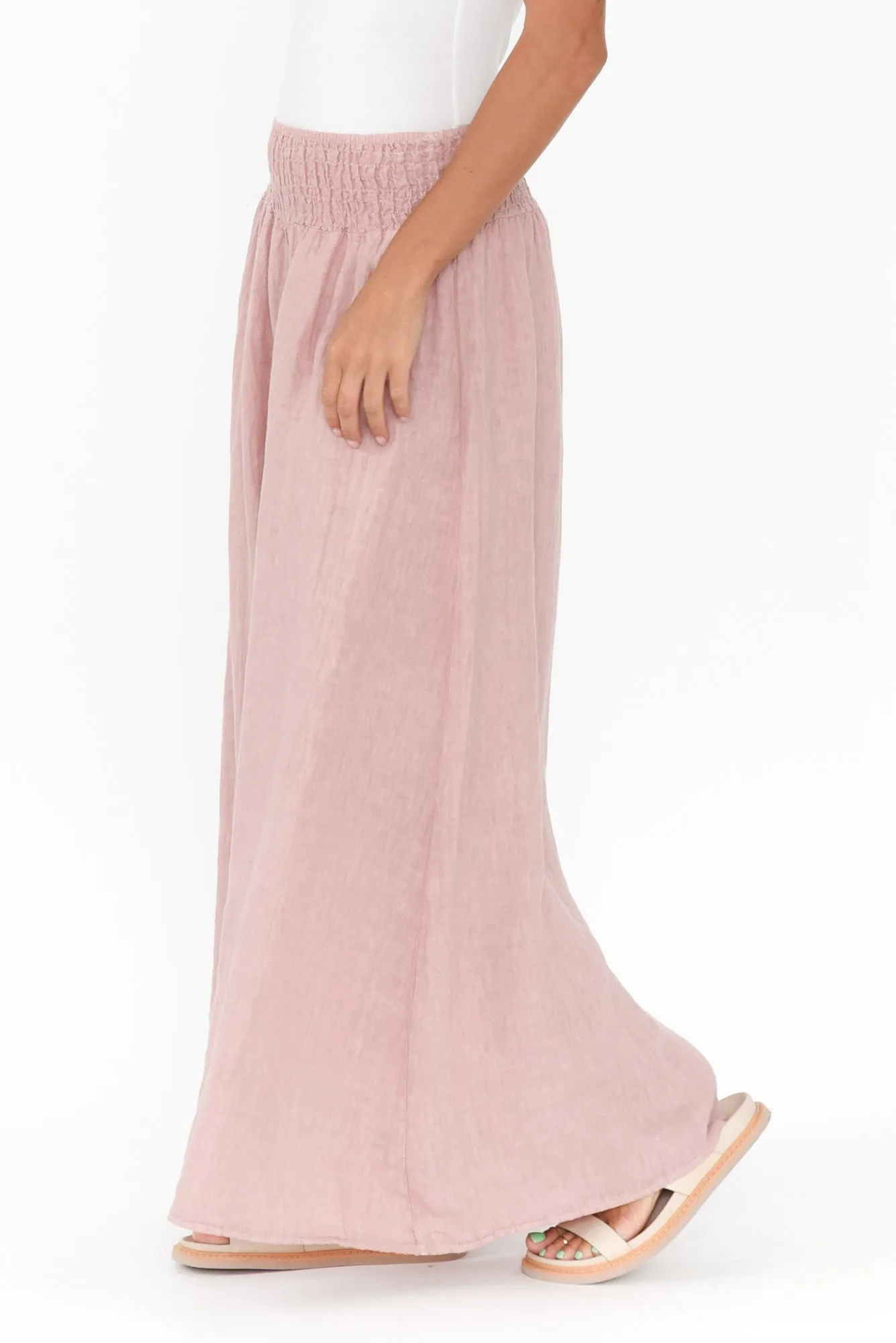 Rumi Blush Wide Leg Linen Pants sold by Blue Bungalow product image thumbnail 3