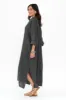 Yvonne Charcoal Linen V Neck Dress sold by Blue Bungalow