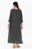 Yvonne Charcoal Linen V Neck Dress sold by Blue Bungalow