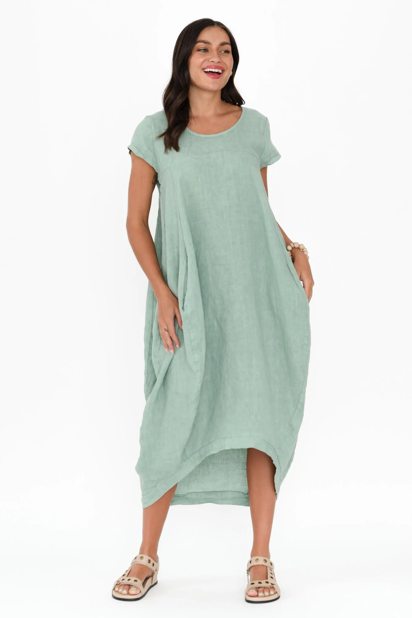 Verity Sage Linen Dress sold by Blue Bungalow product image thumbnail 2