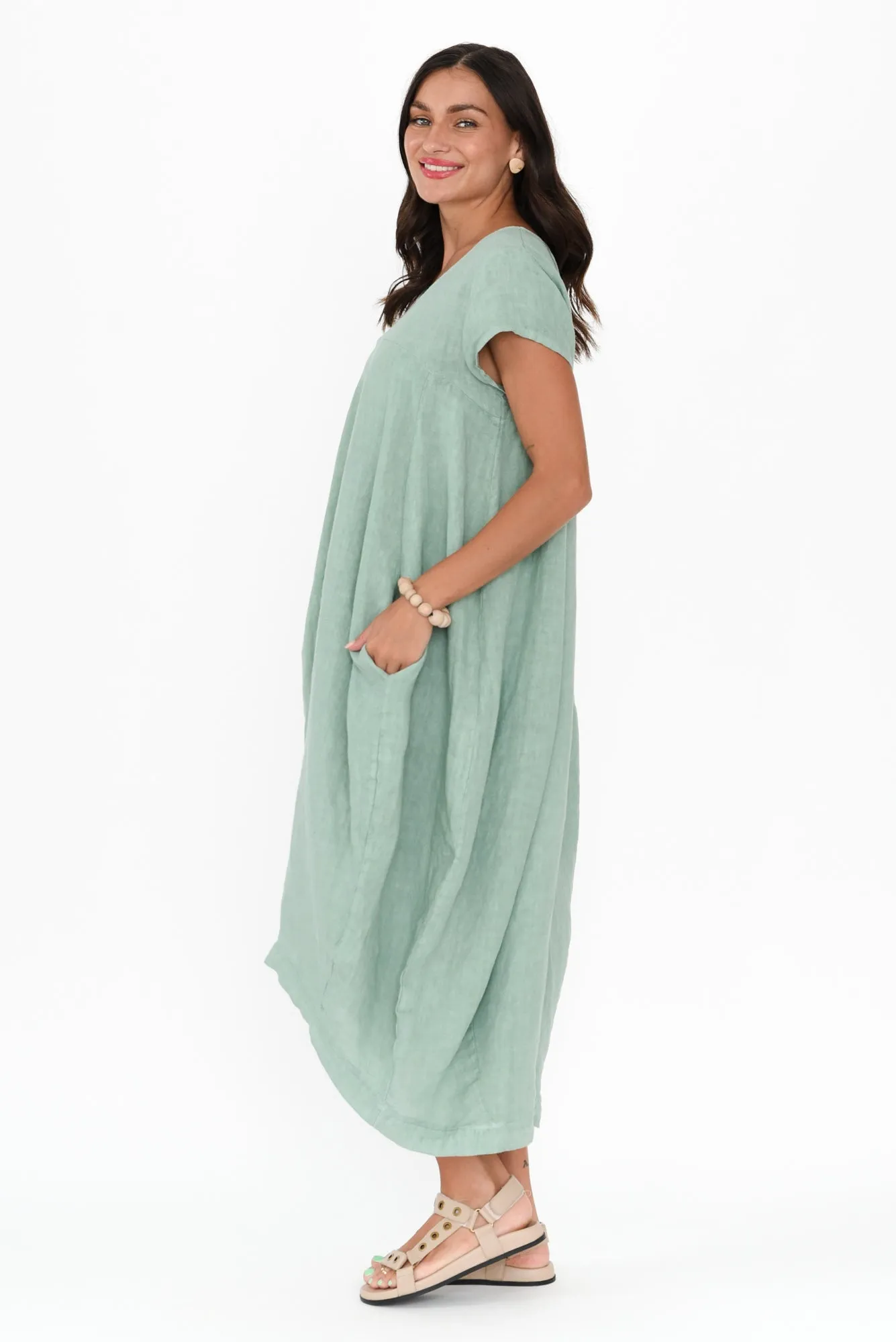Verity Sage Linen Dress sold by Blue Bungalow product image thumbnail 3