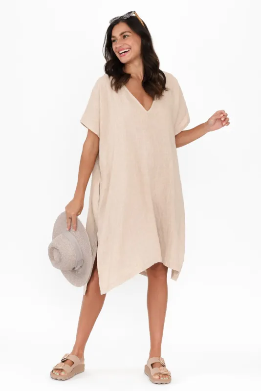 Oraya Natural Linen Kaftan sold by Blue Bungalow