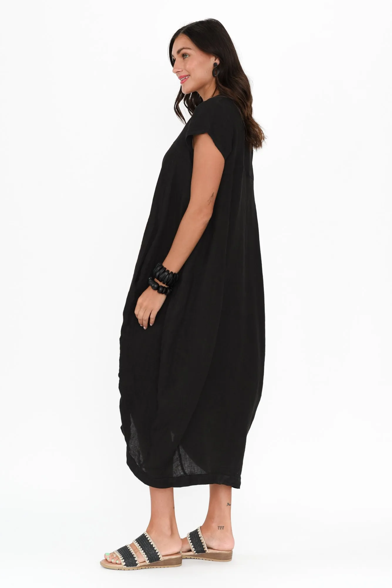 Verity Black Linen Dress sold by Blue Bungalow product image thumbnail 3