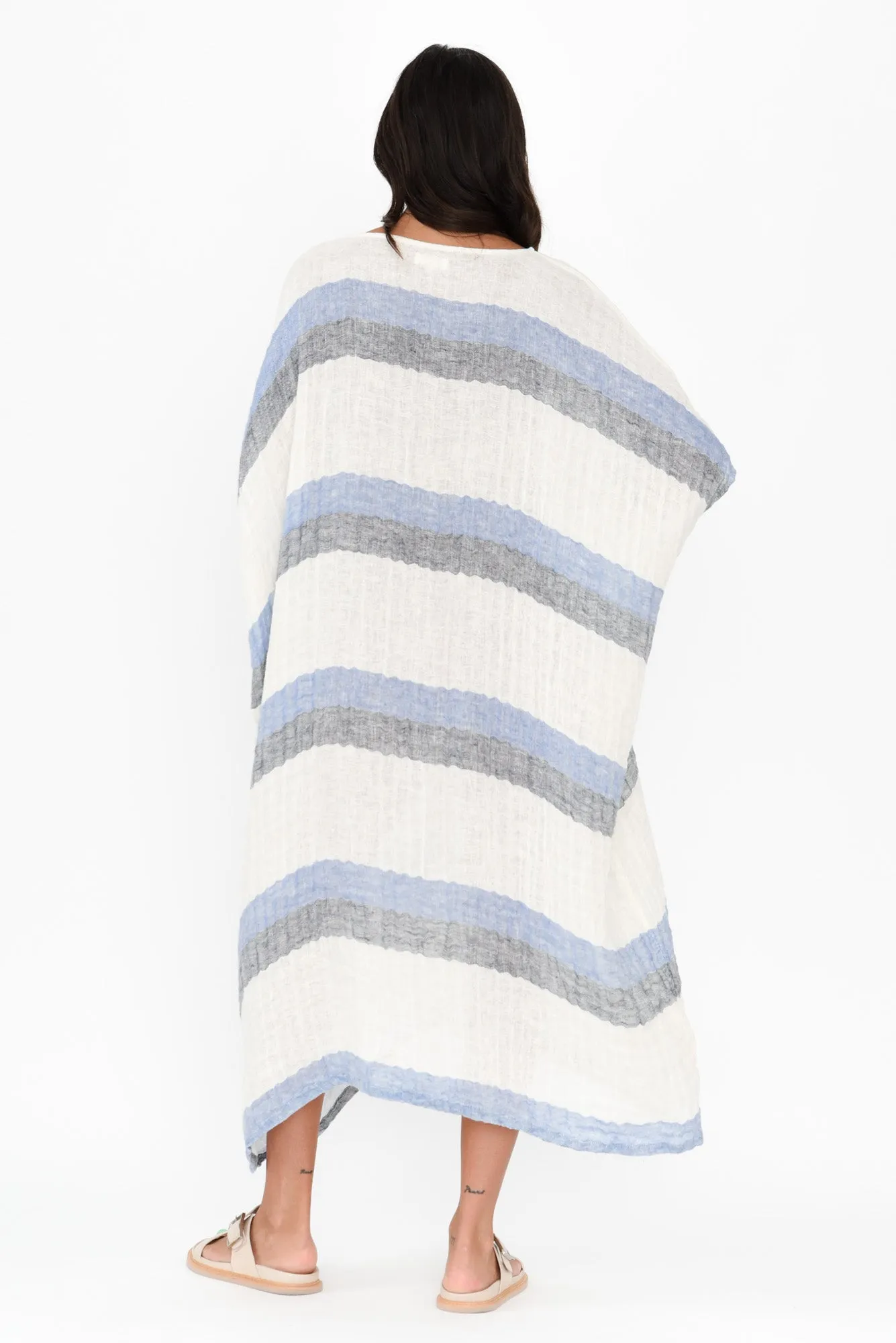 Brinley Navy Stripe Linen Dress sold by Blue Bungalow product image thumbnail 4