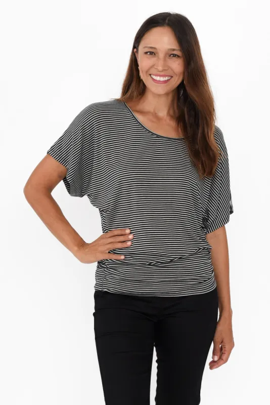 Charcoal Stripe Maui Tee sold by Blue Bungalow