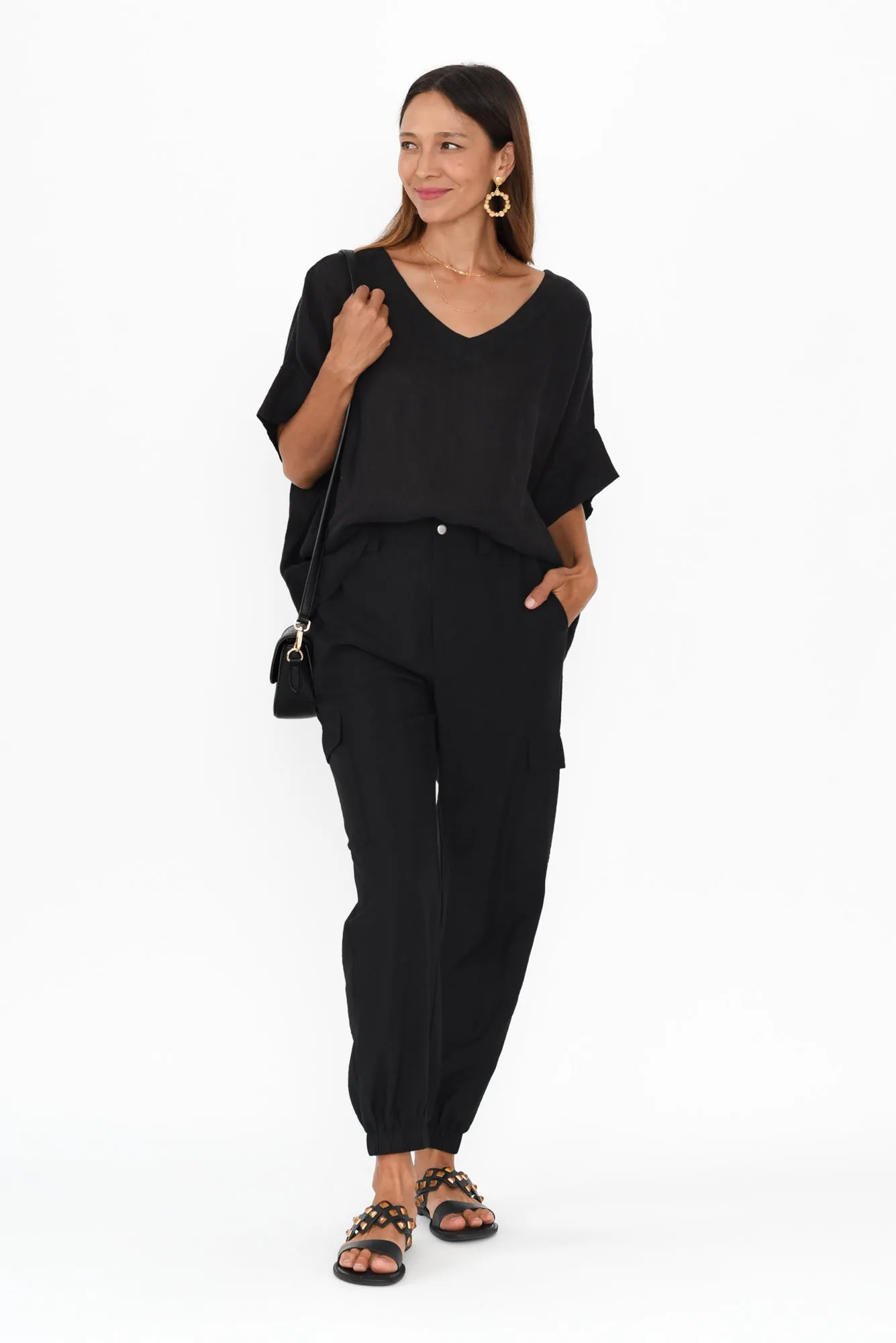 Adrianna Black Cuffed Jogger sold by Blue Bungalow product image thumbnail 2