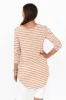 Megan Beige Stripe Cotton Long Sleeve Top sold by Blue Bungalow