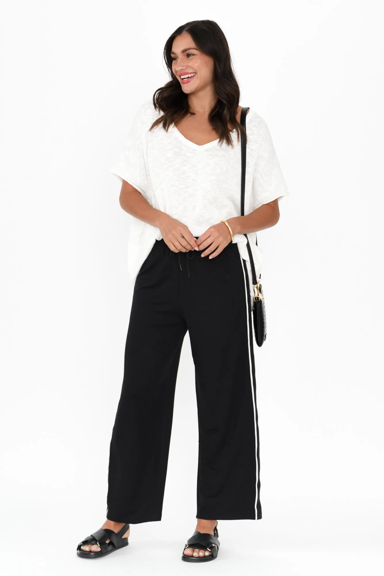 Evelyn Black Contrast Trim Pants sold by Blue Bungalow product image thumbnail 2